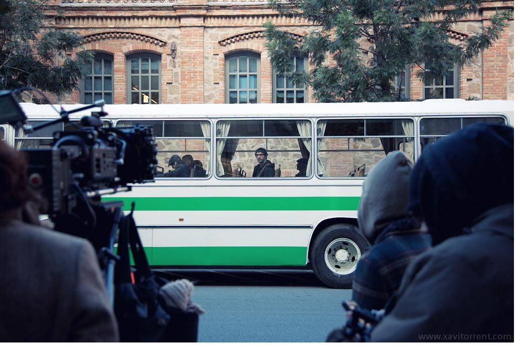 Rodaje del autobús desde el exterior, La Fábula del Dibujante